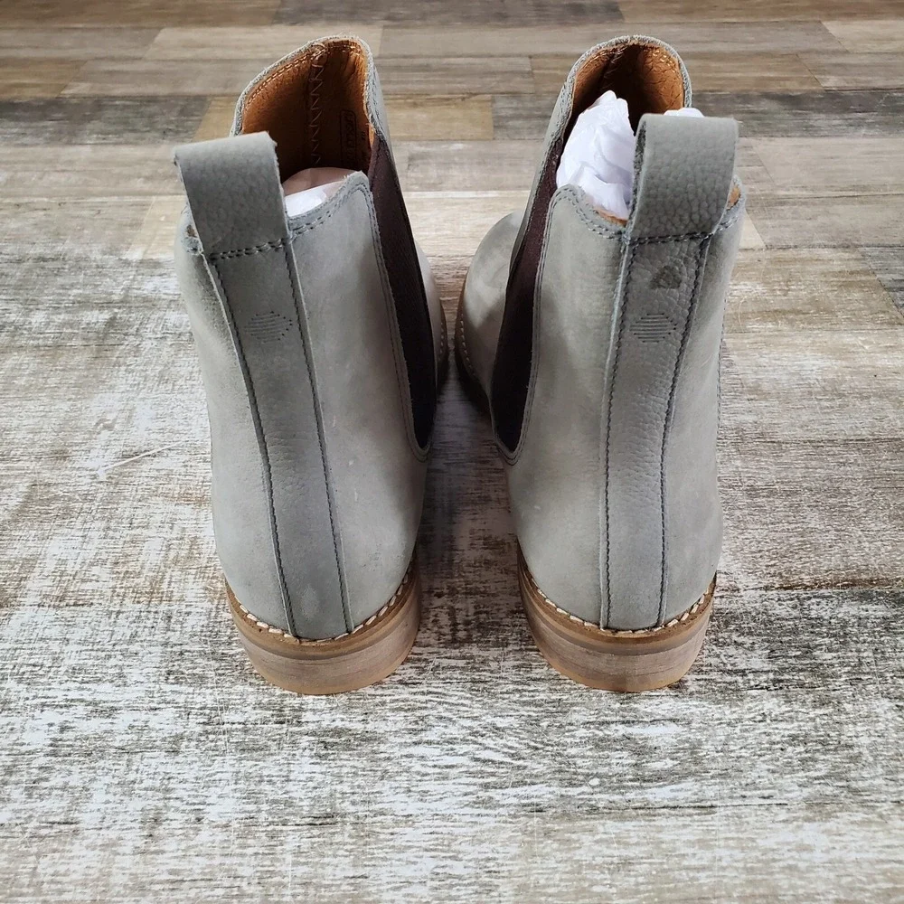 Hari Mari Midland Womens Boots Sz 9 M Taupe Leather Round Toe Pull On Ankle Boot